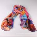 8mm Chiffon Digital Print Custom Design Silk Scarf